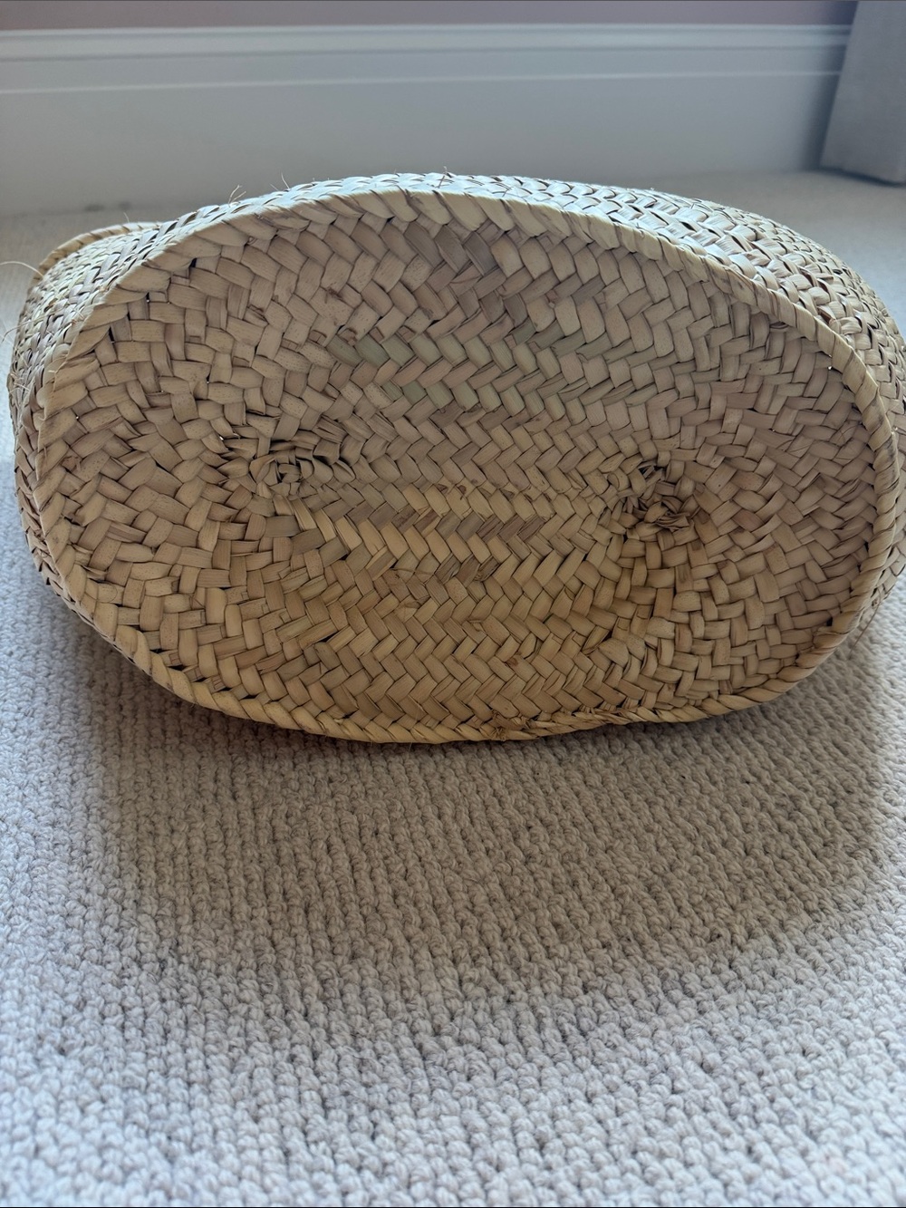 Emerson Fry Natural Woven Straw Tote with Brown Leather Handles - Picture 7 of 8
